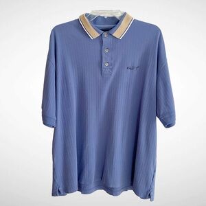 Greg Norman 100% Cotton Three-Button Collared Polo Short-Sleeves